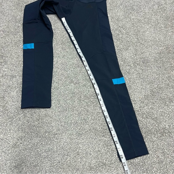 Adidas Leggings Women Small Navy Blue Wind Tight Performance Mid Rise Dt9365 NEW - Picture 2 of 10